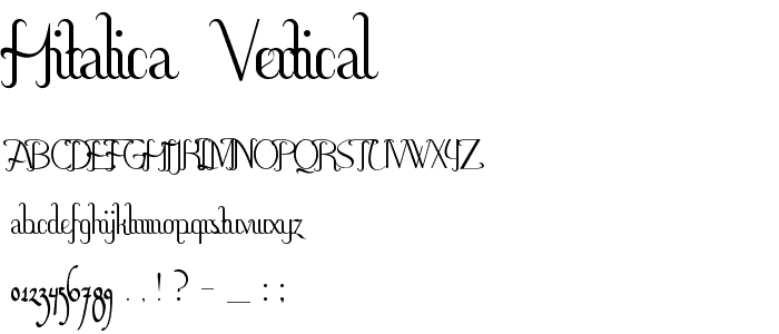 Hitalica  Vertical font
